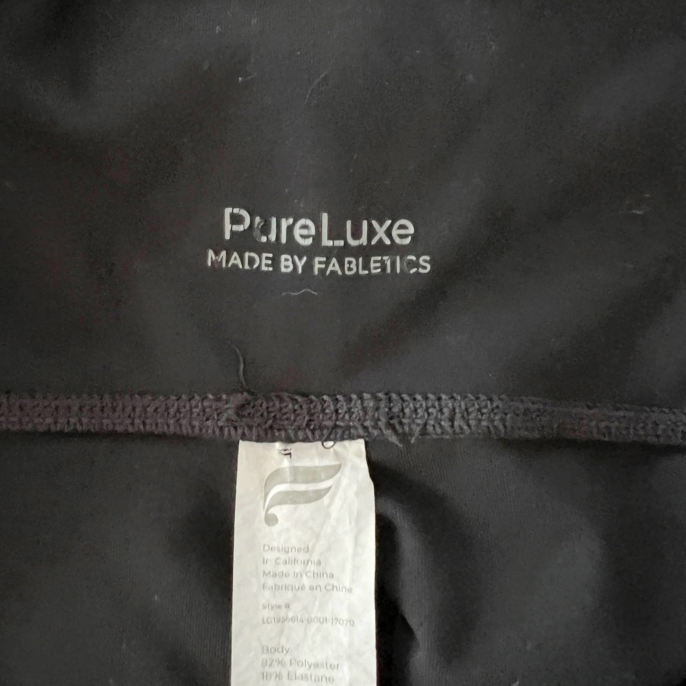 Fabletics XXL PureLuxe High-Waisted Maternity 7/8 Legging Black Pockets 2 Pairs - Picture 5 of 9